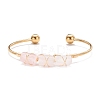 Natural Mixed Stone Beads Wrapped Cuff Bangle BJEW-JB07471-2