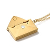 304 Stainless Steel Envelope Locket Necklaces NJEW-H024-04G-01-2