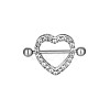 316 Surgical Stainless Steel Rhinestone Heart Nipple Rings WGA1CA9-01-1