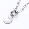 Non-Tarnish Moon 304 Stainless Steel Pendant Necklaces NJEW-JN02888-02-1