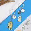 WEWAYSMILE 2 pcs Dog Keychain Car Keychain Pet Pendant Key-Ring Lovely Dog Key-ring Portable Metal Keychain Gift for Pet Lover Birthday Puppy Theme Party Supplies (Golden Haired Dog) JX787A-4