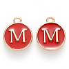 Golden Plated Alloy Enamel Charms X-ENAM-S118-03M-1