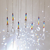 7Pcs 7 Style Transparent Glass Pendant Decorations HJEW-GA0001-44-4