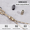  3Pcs 3 Colors Outdoor EDC Tool Brass Parachute Rope European Beads KK-NB0003-59-4