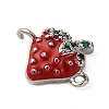 Brass Micro Pave Green Cubic Zirconia Fruit Connector Charms KK-I276-15P-A01-2