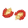 Alloy & Glass Seed Beaded Pendants GL-CBA96FD-01G-09-2