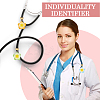 12Pcs 6 Colors Flower Resin Stethoscope Pendant Decorations HJEW-SP0001-55-5