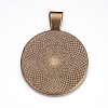 Flat Round Alloy Pendant Cabochon Settings LS-PALLOY-A15654-AB-3