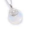 Opalite Flat Round Pendants G-I357-A10-1