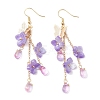 Flower Brass Dangle Earrings EJEW-TA00643-01-2