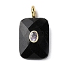 Natural Obsidian Faceted Pendants G-B186-01G-07-1