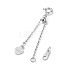 Rhodium Plated 925 Sterling Silver Chain Extenders STER-G036-20P-2