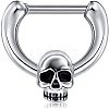 304 Stainless Steel Skull Circular/Horseshoe Barbell Nose Rings WG1AED8-01-2