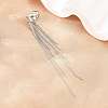 304 Stainless Steel Tassel Cuff Earrings for Women SA-H003-06P-3