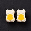 Rubberized Style Acrylic European Beads SACR-E009-10-3