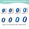 16Pcs 8 Size 201 Stainless Steel Textured Plain Band Rings Set for Women RJEW-UN0002-77BL-4