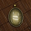 40x30mm Clear Oval Glass Cabochon Cover and Antique Bronze Alloy Blank Pendant Cabochon Settings for DIY Portrait Pendant Making DIY-X0159-AB-FF-2