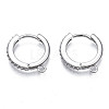 Brass Micro Pave Cubic Zirconia Huggie Hoop Earring Findings KK-T063-013P-NF-1