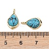 Synthetic Turquoise Teardrop Charms KK-B157-33D-G-3
