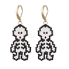 MIYUKI Delica Beads Beaded Skeleton Leverback Earrings EJEW-MZ00580-3