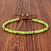 Dyed Synthetic Imperial Jasper Heishi Beads Adjustable Braided Bracelets for Men Women BX7041-27-1