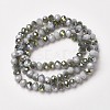Electroplate Opaque Glass Beads Strands EGLA-A034-P4mm-S13-2