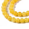 Natural Dyed Yellow Jade Gemstone Bead Strands G-R271-4mm-Y07-3