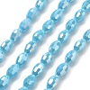 Electroplate Glass Beads Strands EGLA-A037-P6x8mm-B06-1