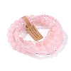3Pcs Natural Rose Quartz Bead Bracelet  Sets for Men PW-WG3CBCD-12-1