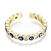 Brass Micro Pave Clear Cubic Zirconia Cuff Rings RJEW-T016-07G-NF-4