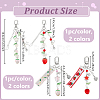 4Pcs 4 Colors Strawberry Pendant Decorations HJEW-PH0001-98-2