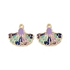 Rack Plating Alloy Enamel Pendants FIND-I038-07F-1