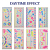 8 Sheets 8 Style Creative Fluorescent Arm Removable Temporary Tattoos Paper Stickers STIC-TA0002-02-1