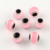 Round Evil Eye Resin Beads RESI-R159-8mm-M-2