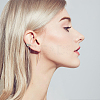 4Pcs 3 Style Plastic Imitation Pearl Cuff Earrings with Crystal Rhinestone EJEW-FI0001-30-4