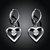 Perfect Design Heart Brass Cubic Zirconia Dangle Earrings EJEW-BB06458-2
