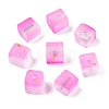 Frosted Glass Beads with Golden Glitter Powder LS-DGLA-NH001-8mm-01H-1