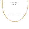 Stainless Steel & Imitaiton Pearl Link Chain Necklaces DO4707-1