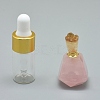 Faceted Natural Rose Quartz Openable Perfume Bottle Pendants G-E556-11F-1