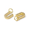 Real 18K Gold Plated Brass Micro Pave Clear Cubic Zirconia Charms KK-E068-VB452-U-3
