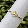 Adjustable Brass Micro Pave Clear Cubic Zirconia Ball Chain Slider Bracelets WG224B5-03-1