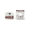 Brass Rhinestone Spacer Beads RSB072-07S-3