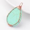 Synthetic Turquoise Pendants G-K122-01RG-3