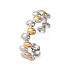 304 Stainless Steel Double Color Cuff Rings RJEW-S635-01GP-S-1