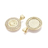 Religion Brass Micro Pave Clear Cubic Zirconia Pendants KK-N287-43G-02-2