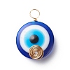 Transparent Evil Eye Resin Pendants PALLOY-JF01846-01-2