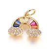 Brass Micro Pave Cubic Zirconia Pendants LS-ZIRC-G166-26G-1