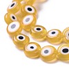 Handmade Evil Eye Lampwork Flat Round Bead Strands LAMP-L058-8mm-01-5