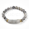 Natural Labradorite Beads Stretch Bracelets BJEW-T022-04E-2