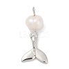 Natural Cultured Freshwater Pearl & Brass Pendants KK-U062-15P-1